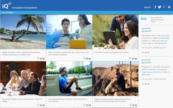 Intel iQ Homepage